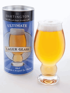 DARTINGTON CRYSTAL DRINKING GIFTS ULTIMATE LAGER GLASS SHAPED FOR FLAVOUR